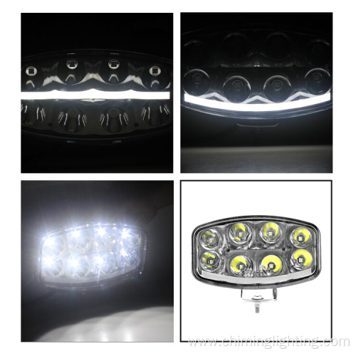 9.6'' Waterproof Work Light 64W Combination Beam Led Headlight Driving Offroad Led Lights For Truck